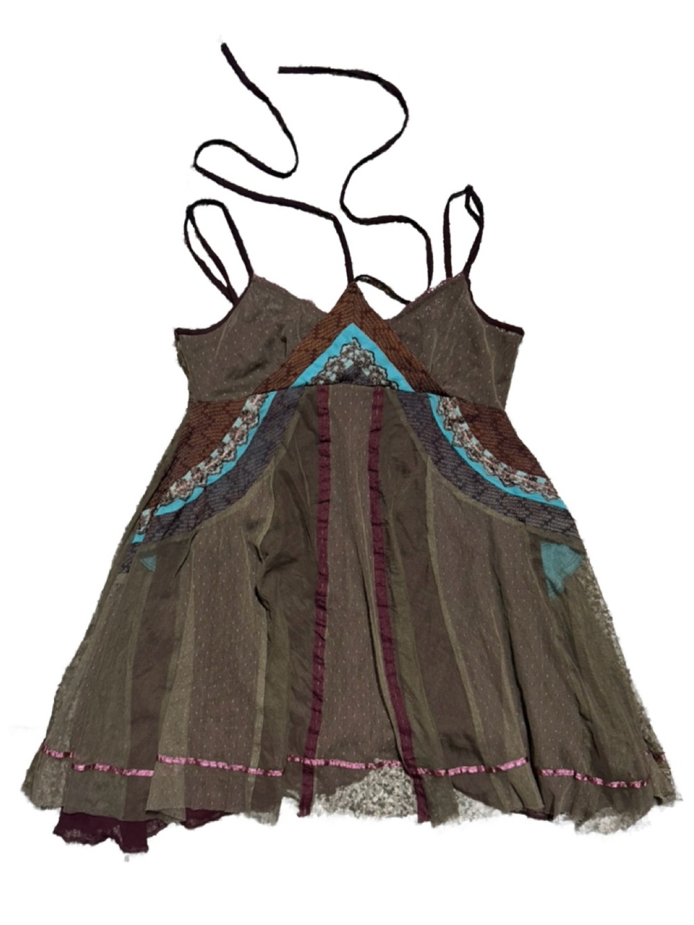 Authentic Euro / Swedish Joelle by Ellos Patchwork Mesh Mini Dress / Tunic